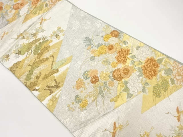 JAPANESE FUKURO OBI / WOVEN CRANES